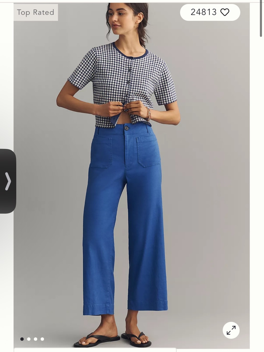 Anthropologie Blue High-Rise Wide-Leg Pants